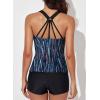 imageAleumdr Womens Printed Strappy Racerback Swim Tankini Top Only No Bottom S  XXXLSky Blue Printed
