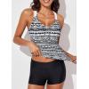 imageAleumdr Womens Printed Strappy Racerback Swim Tankini Top Only No Bottom S  XXXLWhite Aa