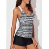 imageAleumdr Womens Printed Strappy Racerback Swim Tankini Top Only No Bottom S  XXXLWhite Aa