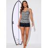 imageAleumdr Womens Printed Strappy Racerback Swim Tankini Top Only No Bottom S  XXXLWhite Aa