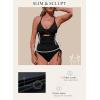 imageAleumdr Womens Ribbed One Piece Swimsuit Tummy Control High Cut Bathing Suit Sexy V Neck Criss Cross MonikiniBlack
