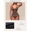 imageAleumdr Womens Ribbed One Piece Swimsuit Tummy Control High Cut Bathing Suit Sexy V Neck Criss Cross MonikiniBrown