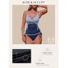 imageAleumdr Womens Ribbed One Piece Swimsuit Tummy Control High Cut Bathing Suit Sexy V Neck Criss Cross MonikiniColor Block Blue