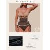 imageAleumdr Womens Ribbed One Piece Swimsuit Tummy Control High Cut Bathing Suit Sexy V Neck Criss Cross MonikiniNude Brown