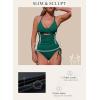 imageAleumdr Womens Ribbed One Piece Swimsuit Tummy Control High Cut Bathing Suit Sexy V Neck Criss Cross MonikiniVintage Green