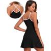 imageAleumdr Womens Ribbed One Piece Swimsuits Modest Swim Dress Tummy Control Adjustable Straps Bathing Suit with PocketsBlack