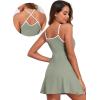 imageAleumdr Womens Ribbed One Piece Swimsuits Modest Swim Dress Tummy Control Adjustable Straps Bathing Suit with PocketsGrass Green