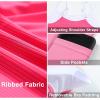 imageAleumdr Womens Ribbed One Piece Swimsuits Modest Swim Dress Tummy Control Adjustable Straps Bathing Suit with PocketsHot Pink
