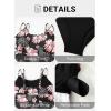 imageAleumdr Womens Tankini Bathing Suit 2 Piece Tummy Control Swimsuit Scallop Trim Tankini Top with BottomPrinted Black