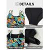 imageAleumdr Womens Tankini Bathing Suit 2 Piece Tummy Control Swimsuit Scallop Trim Tankini Top with BottomPrinted Green