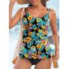 imageAleumdr Womens Tankini Bathing Suit 2 Piece Tummy Control Swimsuit Scallop Trim Tankini Top with BottomPrinted Green