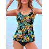 imageAleumdr Womens Tankini Bathing Suit 2 Piece Tummy Control Swimsuit Scallop Trim Tankini Top with BottomPrinted Green