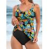 imageAleumdr Womens Tankini Bathing Suit 2 Piece Tummy Control Swimsuit Scallop Trim Tankini Top with BottomPrinted Green
