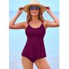 imageAleumdr Womens Tankini Bathing Suit 2 Piece Tummy Control Swimsuit Scallop Trim Tankini Top with BottomPurple