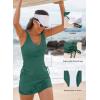 imageAleumdr Womens Tankini Swimsuit Two Piece Tummy Control Bathing Suit Twist Front Swim Tank Top with SkirtBlackish Green