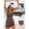 imageAleumdr Womens Tankini Swimsuit Two Piece Tummy Control Bathing Suit Twist Front Swim Tank Top with SkirtCoffee