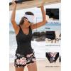 imageAleumdr Womens Tankini Swimsuit Two Piece Tummy Control Bathing Suit Twist Front Swim Tank Top with SkirtFloral Black