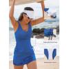 imageAleumdr Womens Tankini Swimsuit Two Piece Tummy Control Bathing Suit Twist Front Swim Tank Top with SkirtSky Blue