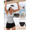 imageAleumdr Womens Tankini Swimsuit Two Piece Tummy Control Bathing Suit Twist Front Swim Tank Top with SkirtStripe Black