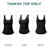 imageAleumdr Womens Tankini Top Only Ruched Tummy Control Bathing Suit Top Modest Swim Tank Top No BottomBlack