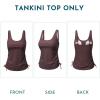imageAleumdr Womens Tankini Top Only Ruched Tummy Control Bathing Suit Top Modest Swim Tank Top No BottomDark Brown