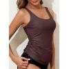 imageAleumdr Womens Tankini Top Only Ruched Tummy Control Bathing Suit Top Modest Swim Tank Top No BottomDark Brown
