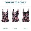 imageAleumdr Womens Tankini Top Only Ruched Tummy Control Bathing Suit Top Modest Swim Tank Top No BottomFloral Black