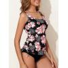 imageAleumdr Womens Tankini Top Only Ruched Tummy Control Bathing Suit Top Modest Swim Tank Top No BottomFloral Black