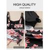 imageAleumdr Womens Tankini Top Only Ruched Tummy Control Bathing Suit Top Modest Swim Tank Top No BottomFloral Black