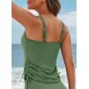 imageAleumdr Womens Tankini Top Only Ruched Tummy Control Bathing Suit Top Modest Swim Tank Top No BottomMist Green