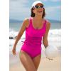 imageAleumdr Womens Tankini Top Only Ruched Tummy Control Bathing Suit Top Modest Swim Tank Top No BottomRose