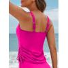 imageAleumdr Womens Tankini Top Only Ruched Tummy Control Bathing Suit Top Modest Swim Tank Top No BottomRose