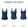 imageAleumdr Womens Tankini Top Only Ruched Tummy Control Bathing Suit Top Modest Swim Tank Top No BottomSail Blue