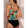 imageAleumdr Womens Tankini Top Only Ruched Tummy Control Bathing Suit Top Modest Swim Tank Top No BottomTropical Flowers