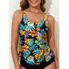imageAleumdr Womens Tankini Top Only Ruched Tummy Control Bathing Suit Top Modest Swim Tank Top No BottomTropical Flowers