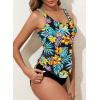 imageAleumdr Womens Tankini Top Only Ruched Tummy Control Bathing Suit Top Modest Swim Tank Top No BottomTropical Flowers