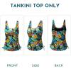 imageAleumdr Womens Tankini Top Only Ruched Tummy Control Bathing Suit Top Modest Swim Tank Top No BottomTropical Flowers