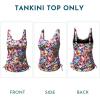 imageAleumdr Womens Tankini Top Only Ruched Tummy Control Bathing Suit Top Modest Swim Tank Top No BottomWatercolor Floral