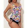 imageAleumdr Womens Tankini Top Only Ruched Tummy Control Bathing Suit Top Modest Swim Tank Top No BottomWatercolor Floral