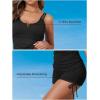 imageAleumdr Womens Two Piece Tankini Swimsuit Tummy Control Bathing Suit V Neck Swim Tank Top with BoyshortsBlack