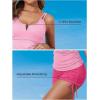 imageAleumdr Womens Two Piece Tankini Swimsuit Tummy Control Bathing Suit V Neck Swim Tank Top with BoyshortsColor Block Pink