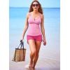 imageAleumdr Womens Two Piece Tankini Swimsuit Tummy Control Bathing Suit V Neck Swim Tank Top with BoyshortsColor Block Pink