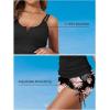 imageAleumdr Womens Two Piece Tankini Swimsuit Tummy Control Bathing Suit V Neck Swim Tank Top with BoyshortsFlora Black