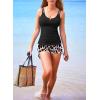 imageAleumdr Womens Two Piece Tankini Swimsuit Tummy Control Bathing Suit V Neck Swim Tank Top with BoyshortsLeopard Black