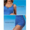 imageAleumdr Womens Two Piece Tankini Swimsuit Tummy Control Bathing Suit V Neck Swim Tank Top with BoyshortsSky Blue
