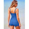 imageAleumdr Womens Two Piece Tankini Swimsuit Tummy Control Bathing Suit V Neck Swim Tank Top with BoyshortsSky Blue