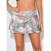 imageAleumdr Womens Waistband Layered Swimdress Ruffle Swim Skirt Swimsuit BottomAvailable in PlusBlue Flower