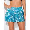 imageAleumdr Womens Waistband Layered Swimdress Ruffle Swim Skirt Swimsuit BottomAvailable in PlusSky Blue Printed