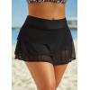 imageAleumdr Womens Waistband Layered Swimdress Ruffle Swim Skirt Swimsuit BottomAvailable in PlusZzz Black