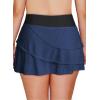 imageAleumdr Womens Waistband Layered Swimdress Ruffle Swim Skirt Swimsuit BottomAvailable in PlusZzz Blue Black